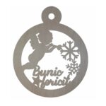 Glob De Craciun Lemn Bunic Fericit Personalizat 9cm