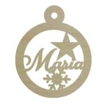 Globuri De Craciun Lemn Personalizat Cu Nume 9cm Gl127