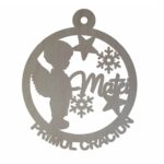 Globuri Festive Pentru Brad Lemn Personalizat Cu Nume Primul Craciun 9cm Gl132