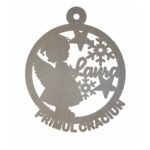 Ornament Festiv De Craciun Ingeras Lemn Personalizat Cu Nume Primul Craciun 9cm Gl129