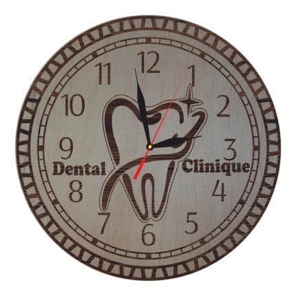 Ceas Personalizat Stomatologie, Lemn, 40cm, CDR001