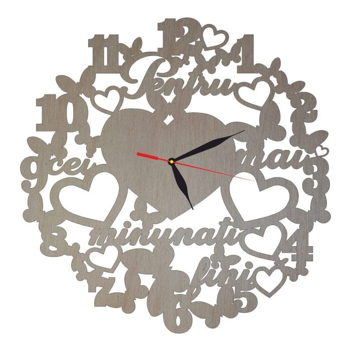 Ceas personalizat fini, Lemn, 40cm, CF006 - imagine 1