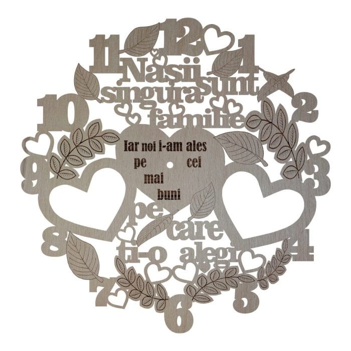 Ceas Personalizat Pentru Nasi, Lemn, 40cm, CN001 - imagine 2