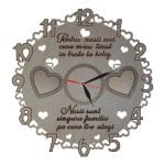 Ceas Personalizat Cu Rame Pentru Nasii de Botez, Lemn, 40cm, CN005