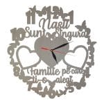 Ceas personalizat cu mesaj pentru nasi, Lemn, 40 cm, CN008