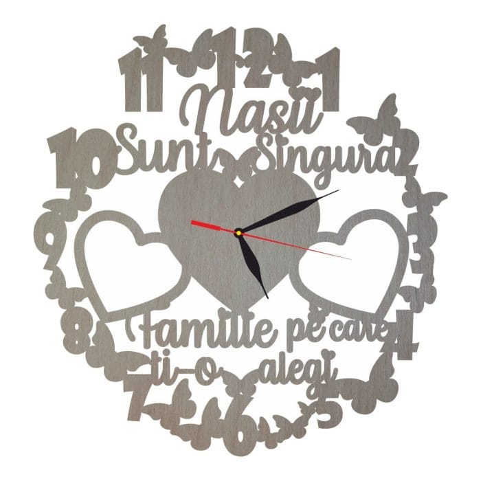 Ceas personalizat cu mesaj pentru nasi, Lemn, 40 cm, CN008 - imagine 1