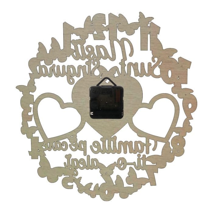 Ceas personalizat cu mesaj pentru nasi, Lemn, 40 cm, CN008 - imagine 2