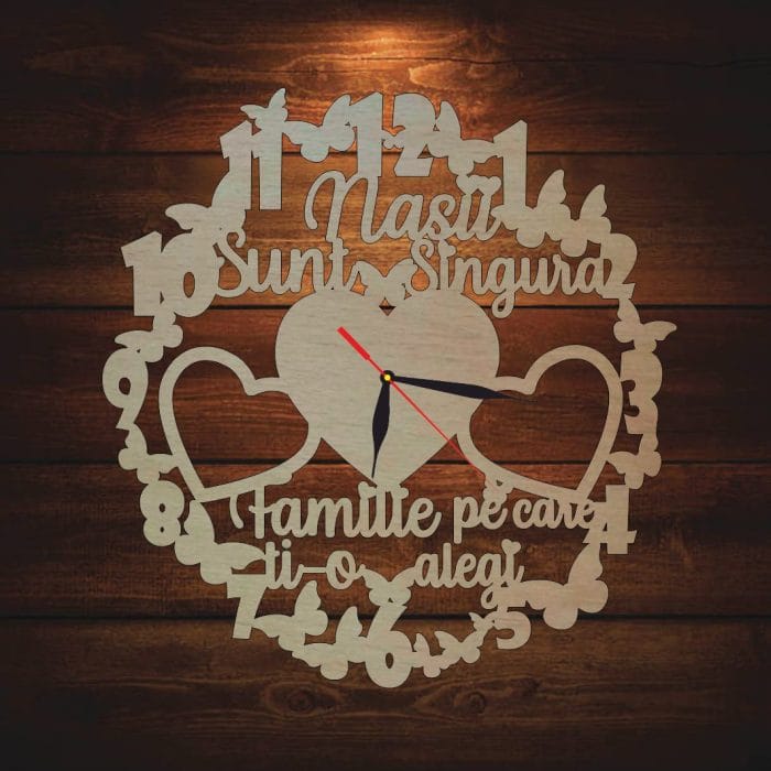 Ceas personalizat cu mesaj pentru nasi, Lemn, 40 cm, CN008 - imagine 4