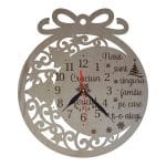 Ceas Personalizat Nasi Craciun, Lemn, 40 cm, CN024