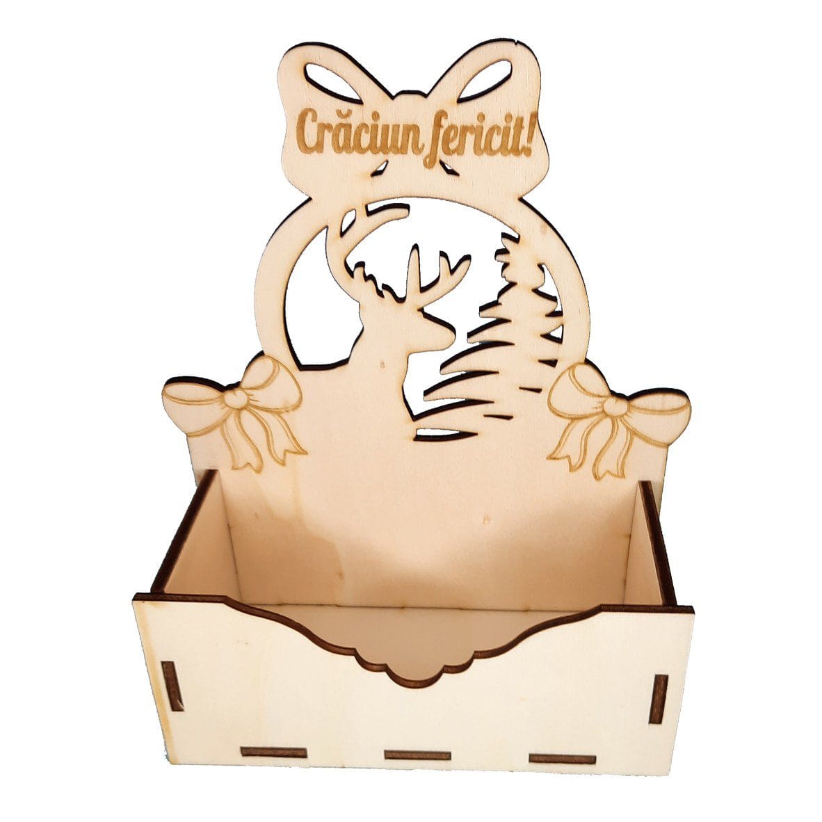 CC006 Cutii lemn aranjamente florale Craciun, CC06 - imagine 1