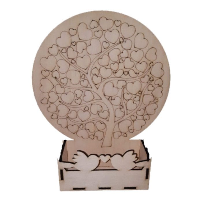 Cutie Aranjamente Florale, Lemn, Copac, Inimi, M09 - imagine 1
