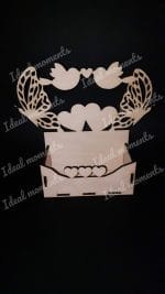 Cutie Aranjamente Florale, Lemn, Fluturi, Inimi, M11 - imagine 2