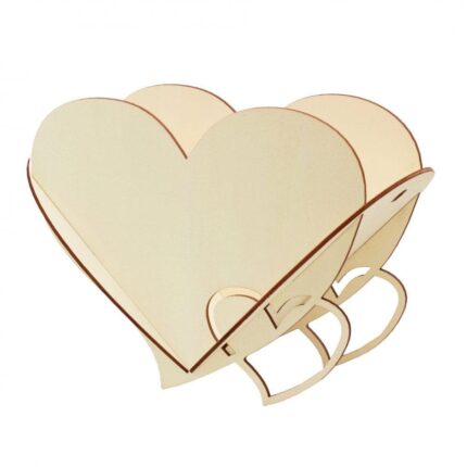 Cutie Flori Inima Lemn U002