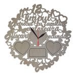 Ceas personalizat Familie, Lemn, 40cm, CFAM004