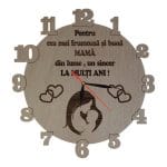 Ceas La multi ani Mama, Lemn, 40 cm, CMB006