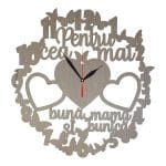 Ceas personalizat pentru cea mai iubita mama si bunica , Lemn, 40 cm, CMB010