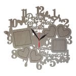 Ceas personalizat pentru cea mai iubita mama si bunica, Rame foto, Lemn, 40 cm, CMB012