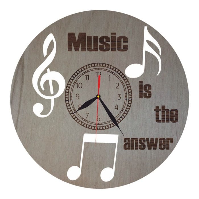 Ceas Model Music is the answer, Lemn, 40cm, CU025 - imagine 1