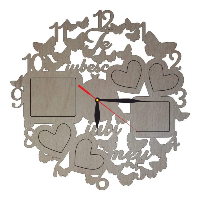 Ceas Personalizat Te Iubesc, Lemn, 40cm, CVD003 - imagine 1