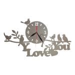 Ceas personalizat Y love you, Lemn, 30x53cm, CVD008