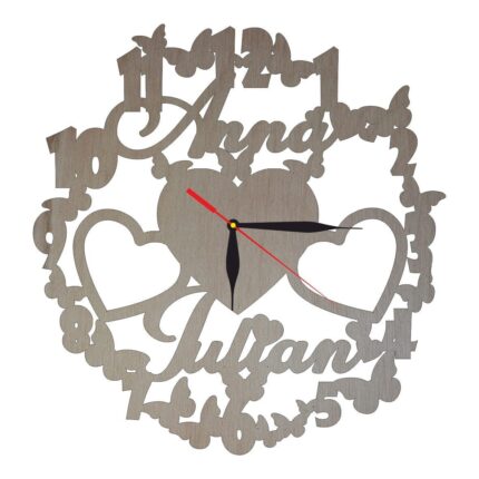 Ceas Personalizat Cuplu Lemn 40cm Cvd002