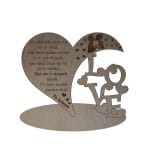 Decoratiune Love, Lemn, 19x15cm