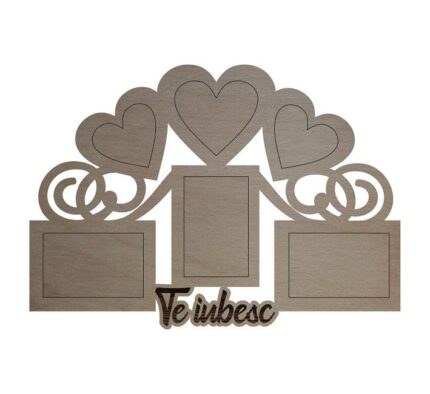 Rama Foto Te Iubesc Lemn 52x37cm Rfvd002