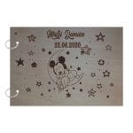 Album Foto Coperta Lemn, Guest Book, Botez,Model Mickey Mouse, Lemn, 21x30 cm CAB005