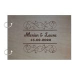 Album Foto Coperta Lemn, Guest Book, Nunta, Model Elegant, 21x30 cm CAN002