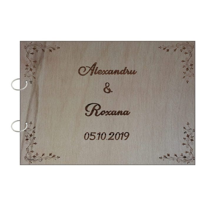 Album Foto Coperta Lemn, Guest Book, Nunta, 21x30 cm CAN007 - imagine 1