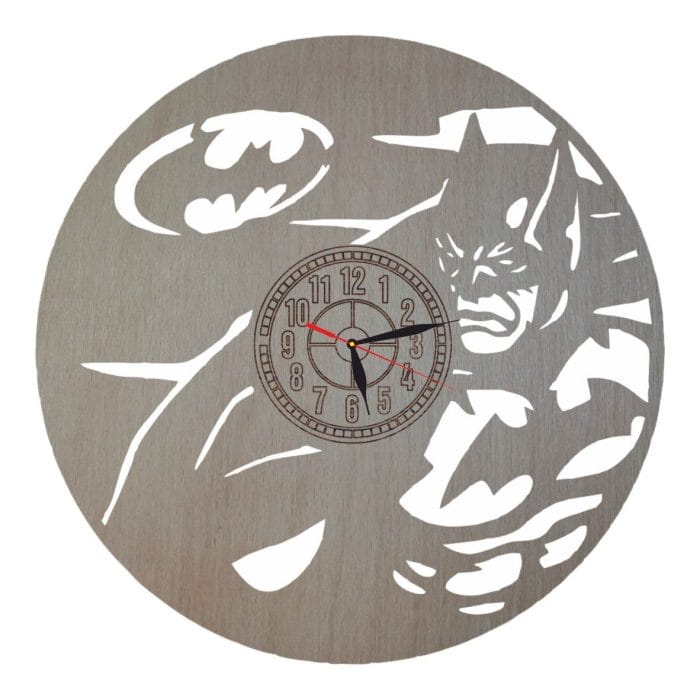 Ceas Disney cu Batman, Lemn, 40 cm, CD019 - imagine 1