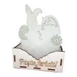 Cutie Aranjamente Florale Lemn Model Iepure P06