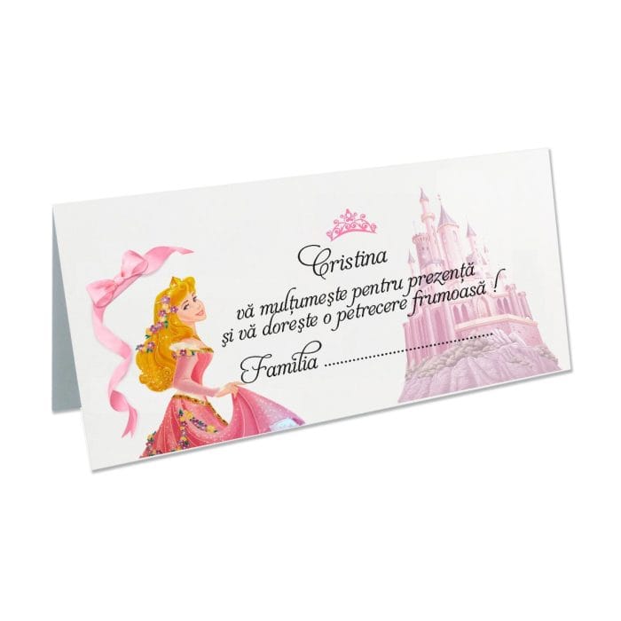 Plic bani Botez, Frumoasa Adormita, Model PB3, Carton, Alb - imagine 1