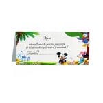 Plic bani Botez, Mickey, Model PB8, Carton, Alb