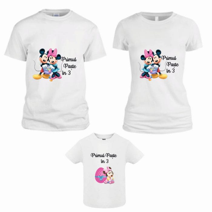 Set 3 Tricouri Familie Paste TP02 Baby Girl - imagine 1