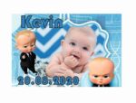 Marturie botez, Baby Boss, Magnet,10x7.5 cm, Albastru