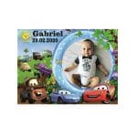 Marturie botez, Cars, Magnet,10x7.5 cm, Multicolor