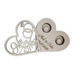 Cutie de verighete, Mr & Mrs, Personalizata, Inima, Lemn, Alb, CTV001 - imagine 4