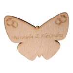 Cutie de verighete, Fluture, Personalizata, Lemn Natur, CTV003 - imagine 4