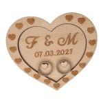 Cutie de verighete, Inima, Personalizata, Lemn Natur, CTV004 - imagine 2