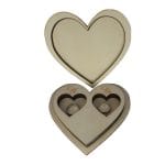 Cutie de verighete, Personalizata, Inima, Lemn Natur, CTV008 - imagine 3