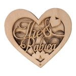 Cutie de verighete, Personalizata, Inima, Lemn Natur, CTV009 - imagine 4