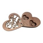 Cutie de verighete, Personalizata, Inima, Lemn Natur, CTV009 - imagine 2