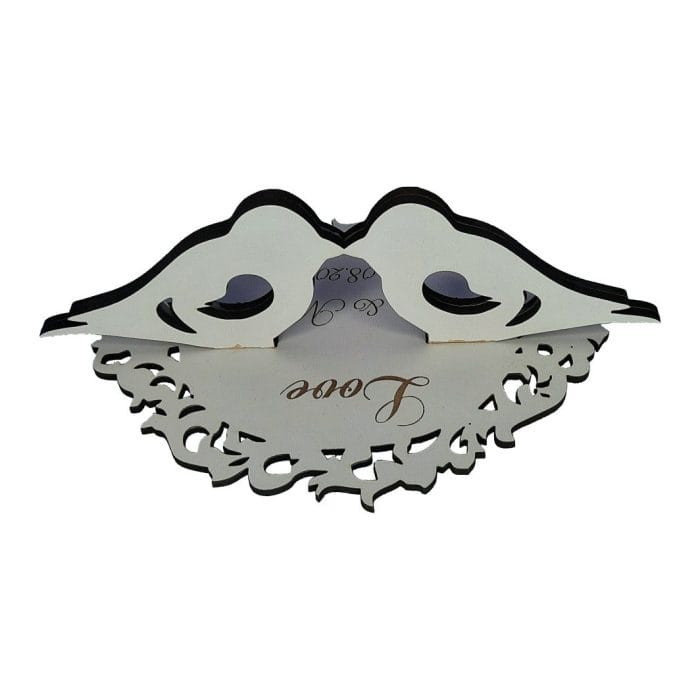Cutie de verighete, Porumbei, Personalizata, Alb, CTV010 - imagine 4