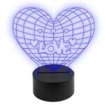 Lampa 3d Cadou Model Inima M2