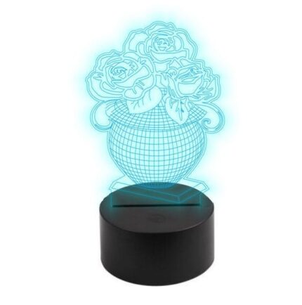 Lampa 3d Decor Model Vaza Cu Trandafiri