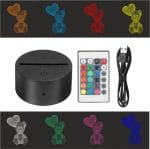 Lampa 3D model urs cu balon inima - imagine 3