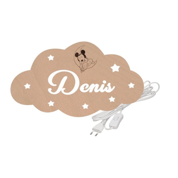 Lampa Veghe Norisor cu Mickey Personalizata, Lemn natur LV3 - imagine 1