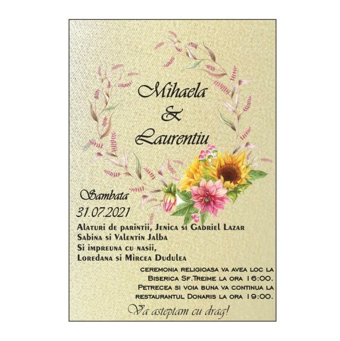 Invitatie Nunta, Model IC7, 16x11cm - imagine 1
