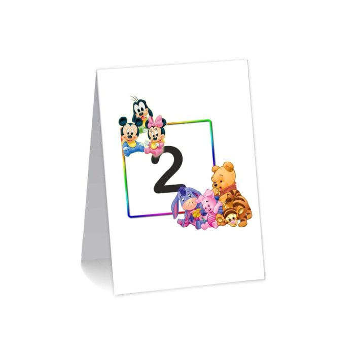 Numar de masa, Botez, Model NRB10, Mickey, Winnie, Carton - imagine 2